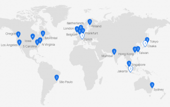 Google Cloud Platform各地區的服務據點名稱對照